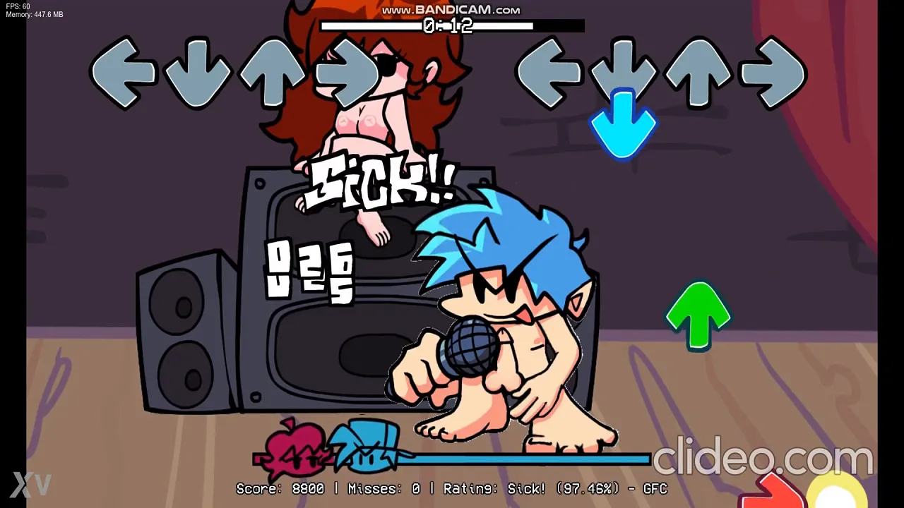 Friday Night Funkin nude girlfriend strips down for boyfriend in game