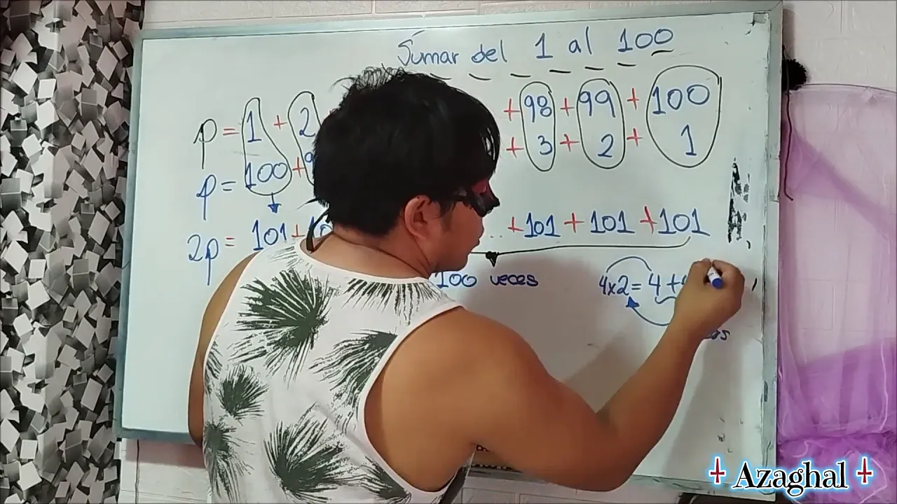 Asian student teaches nerd math in bedroom
