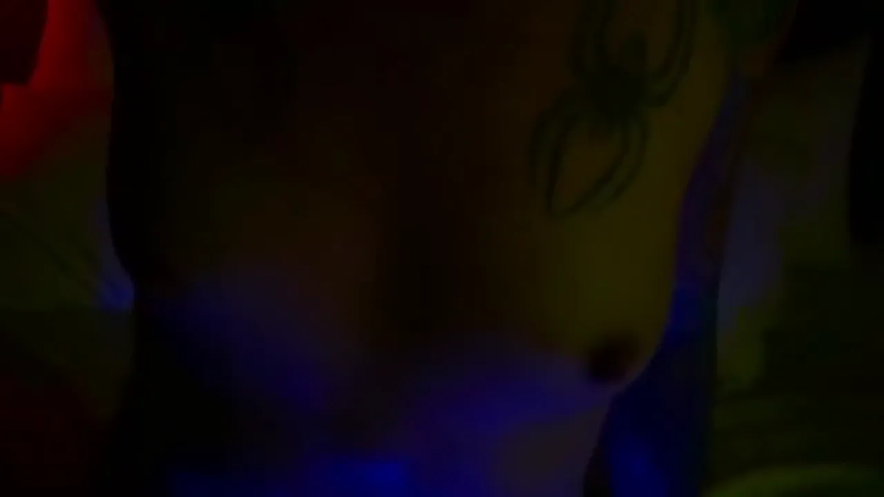 Blonde solo striptease with small tits