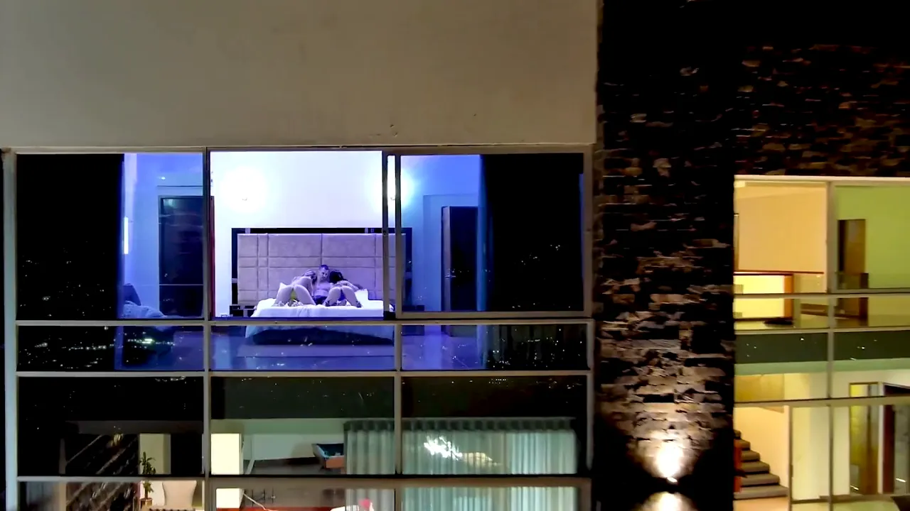 Latina playboy hostess has threesome with two guys in mansion