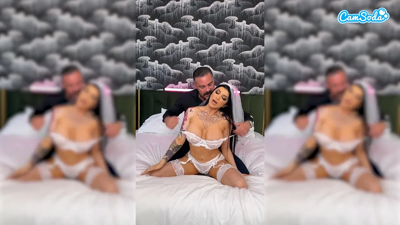 Charles Dera's MILF bride Romi Rain sucks in his cock in lingerie before reverse cowgirl