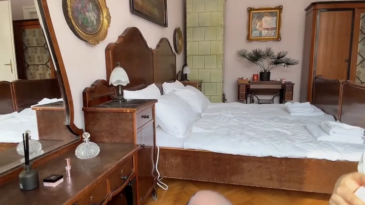 Blonde Shy Blanche masturbates to a big morning orgasm in close-up
