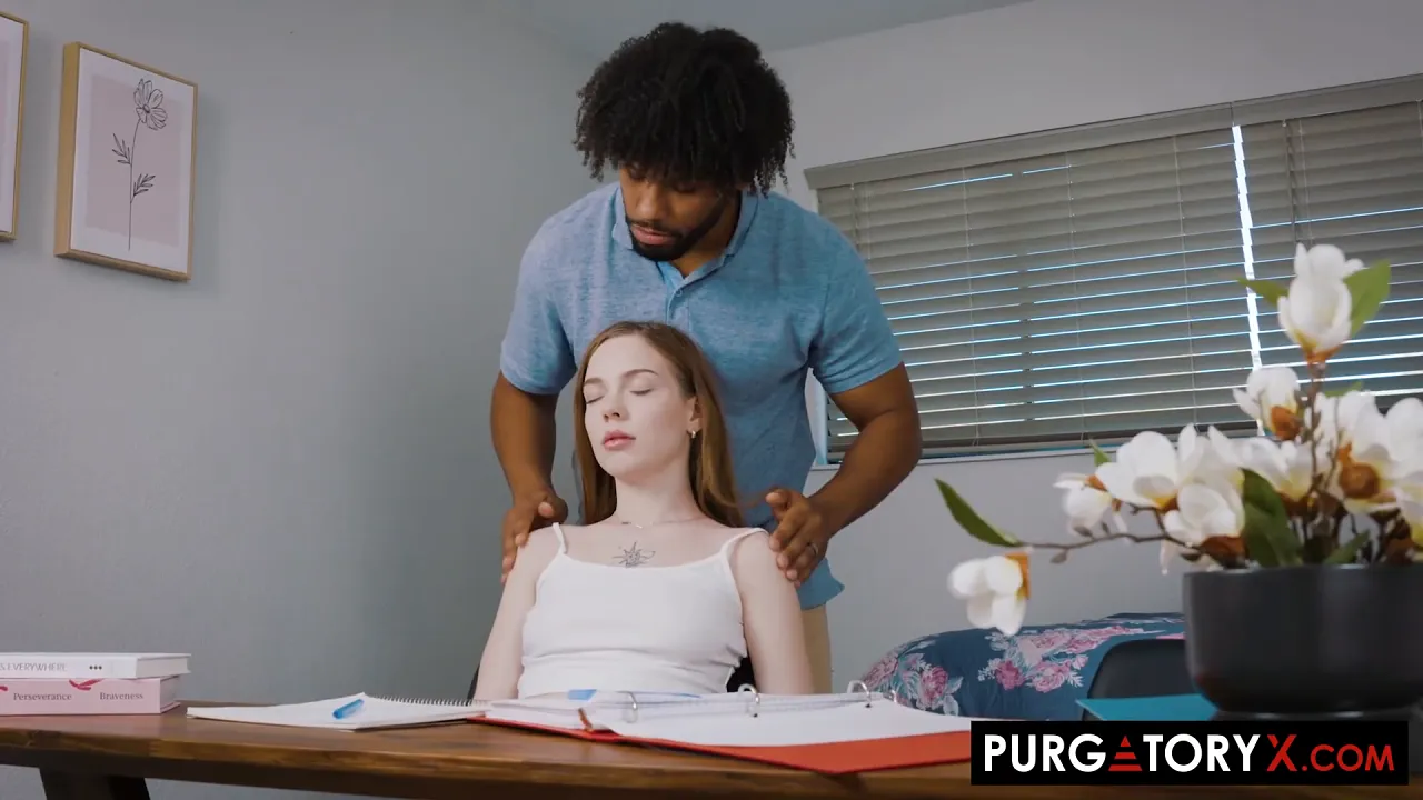 Tutoring session turned into massage and no penetration orgasm - Purgatory