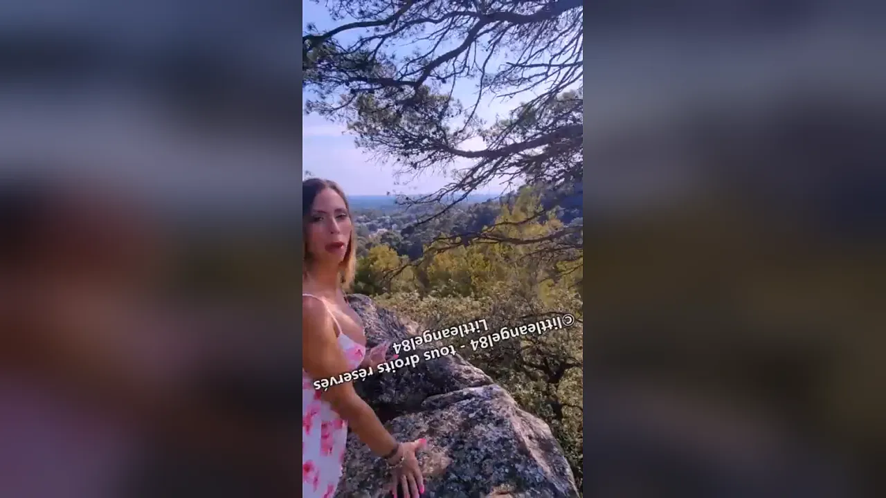 Littleangel84 strips and masturbates solo in the countryside
