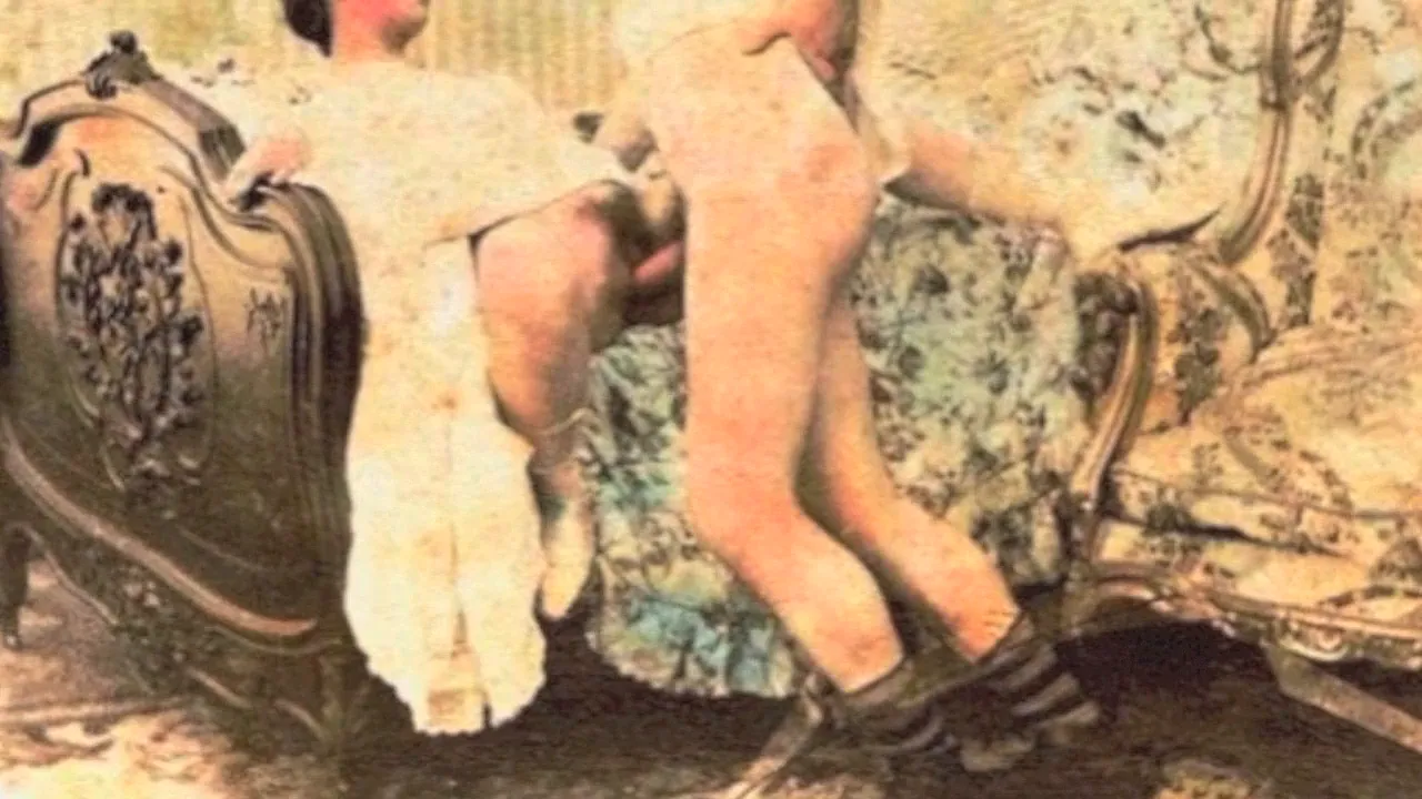 Vintage mature step-grandmother has hairy pussy touched and licked