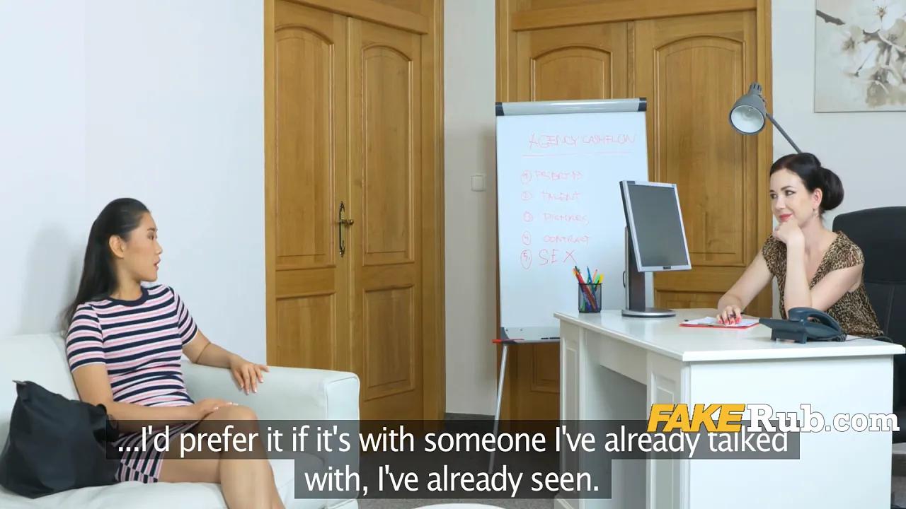 Asian model and European model have hardcore interracial lesbian sex