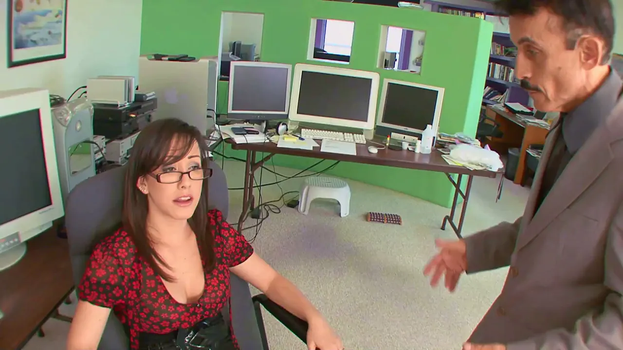 Busty secretary gets a big creampie after giving a long blowjob