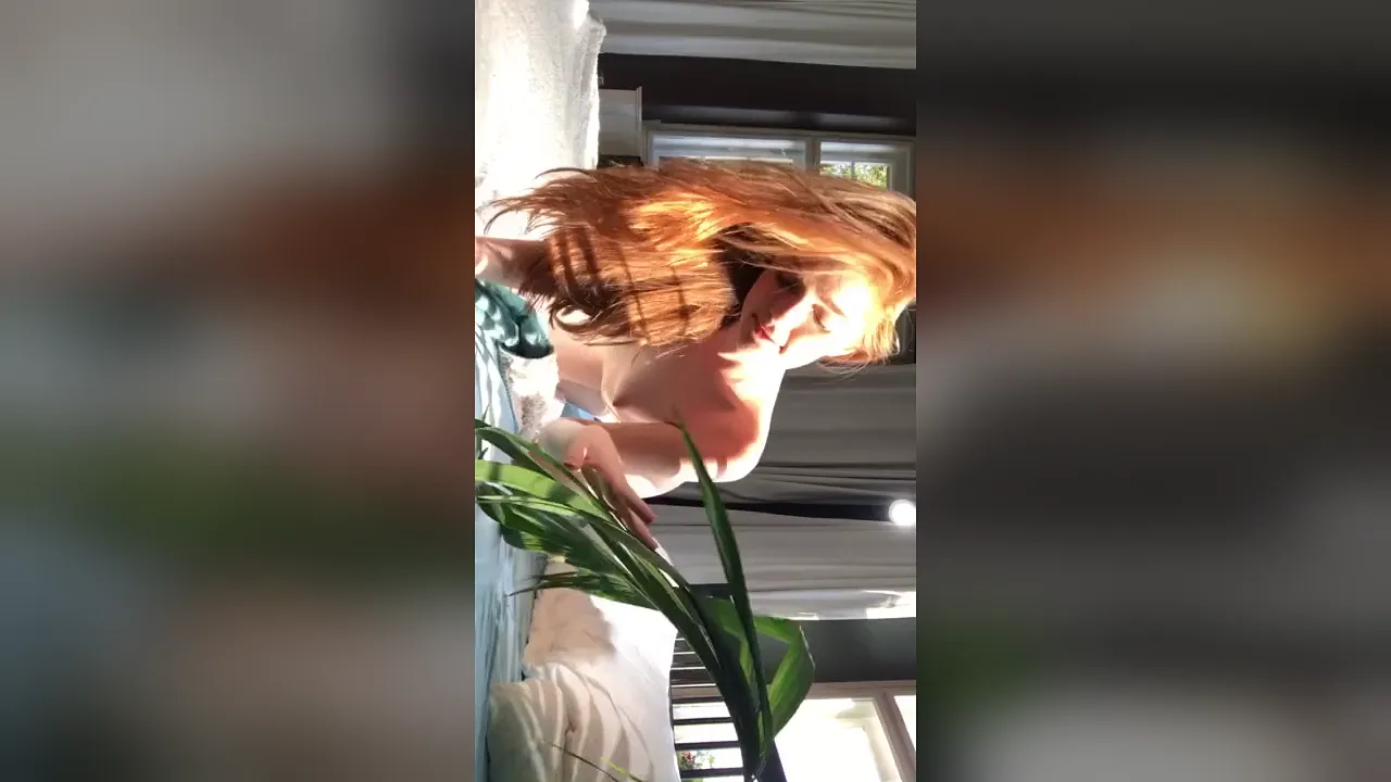 Slutty Russian redhead Jia Lissa masturbates and wanks her small tits in amateur solo porn