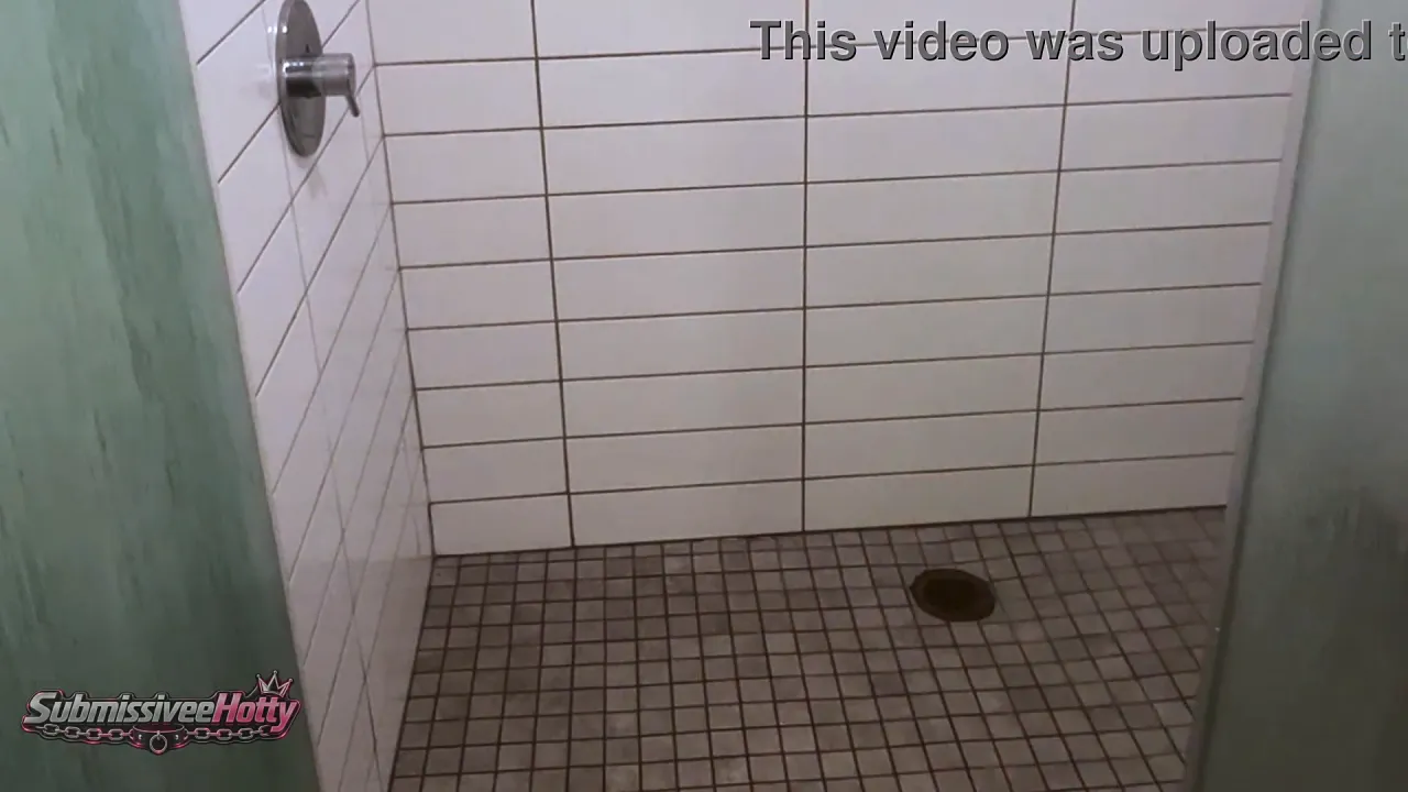 SubmissiveeHotty plugs her small butt in the shower for a guy