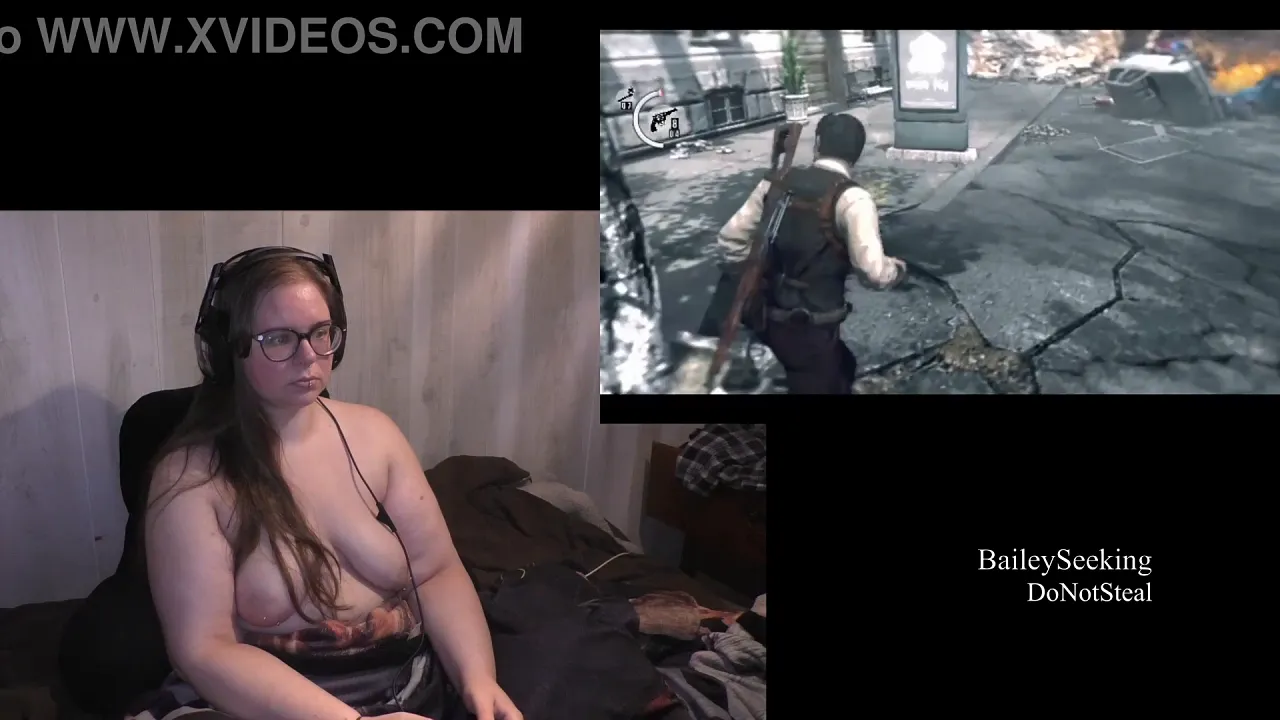 BBW gamer girl Bailey Seeking plays the evil within naked