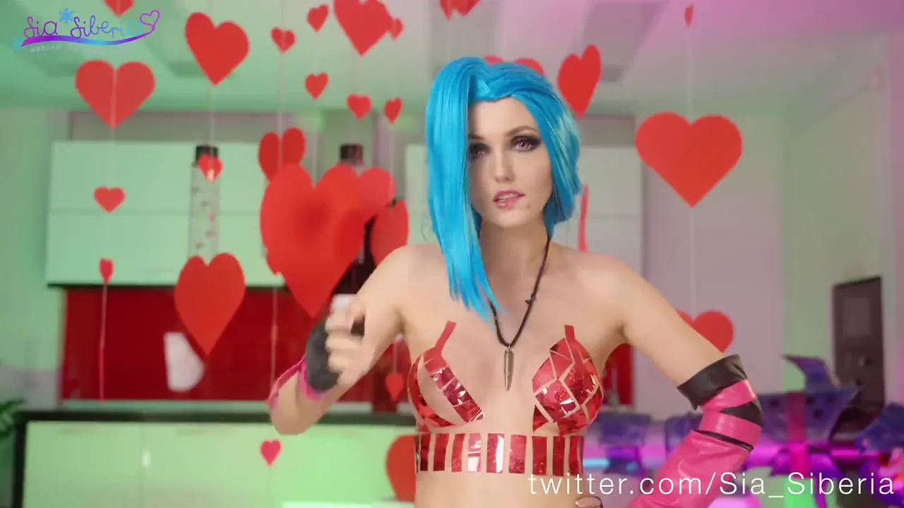 Jinx Valentine cosplays solo, then gives POV anal dildo blowjob and gets an anal creampie