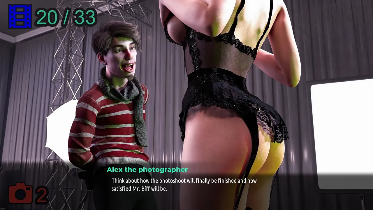 Monica the fashion model gets a kinky 3D cartoon blowjob in an adult game
