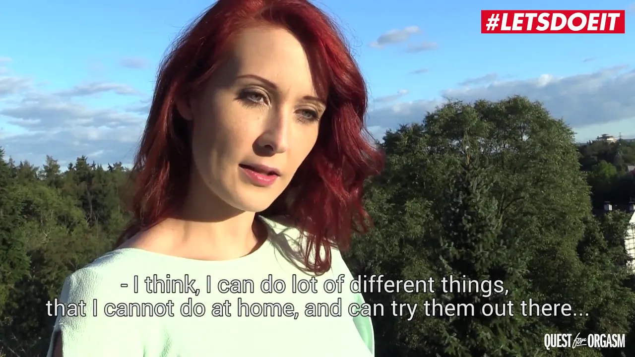 Big-titted redhead Isabella Lui masturbates with a vibrator and has powerful orgasms in a
