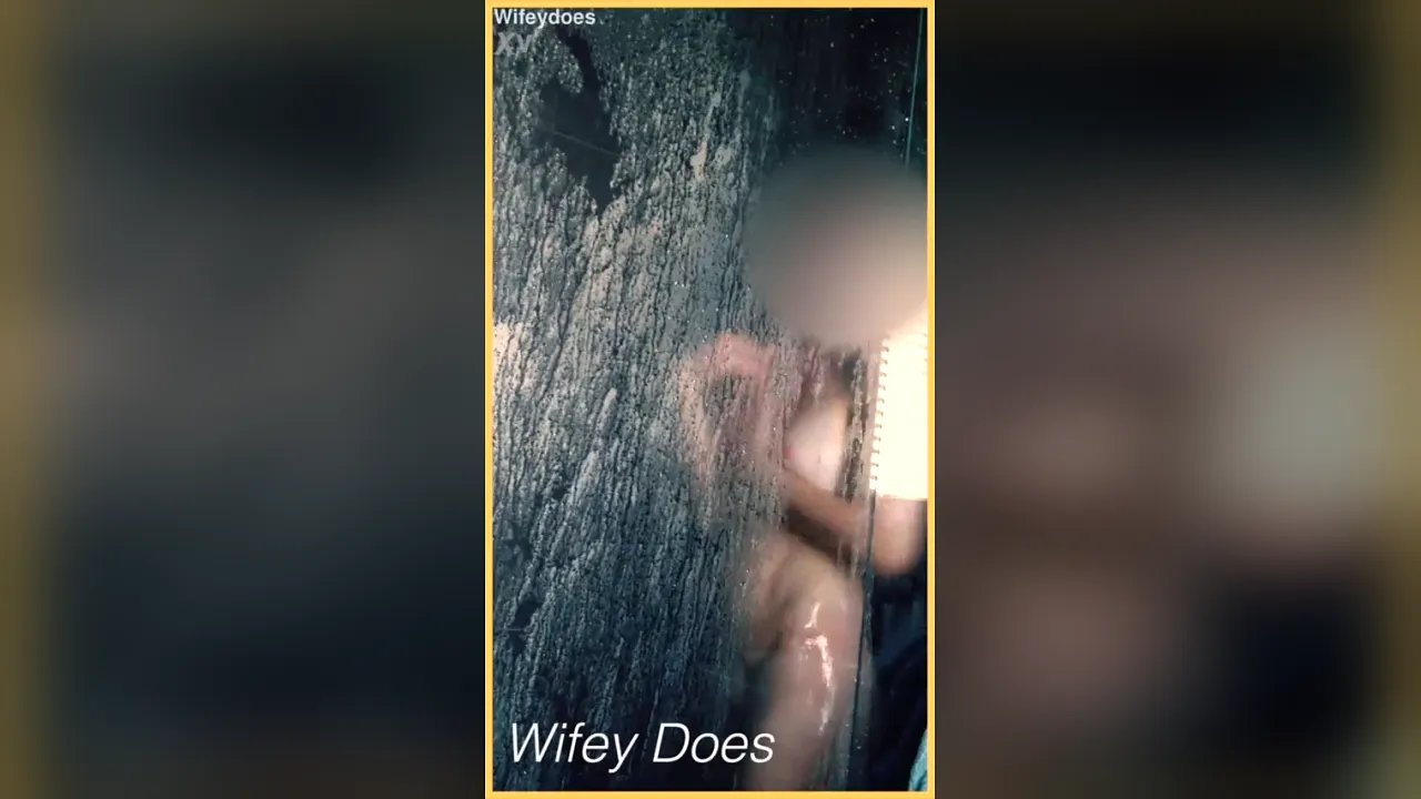 Amateur wife strips naked and gets caught in the shower by her stepson