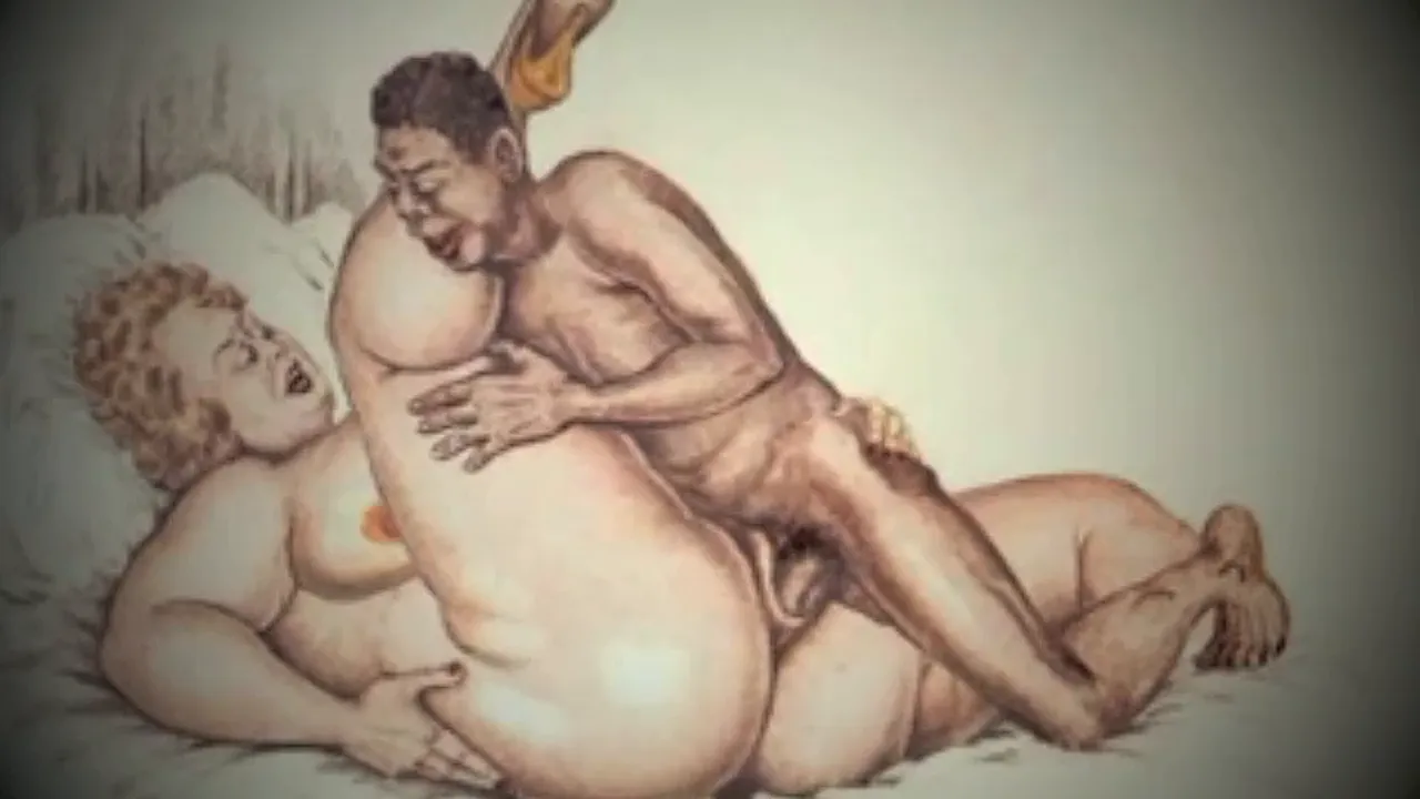 Vintage lesbian art featuring hairy women