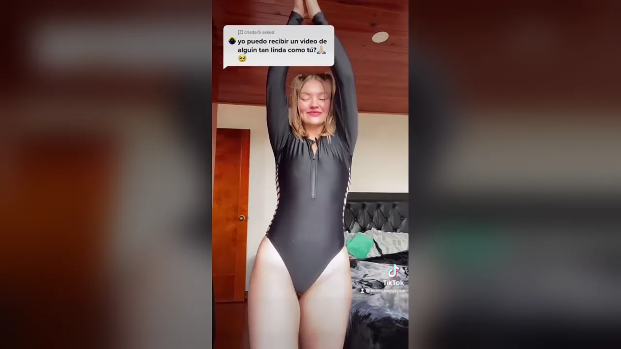 Blonde dancer in fetish role-play scene