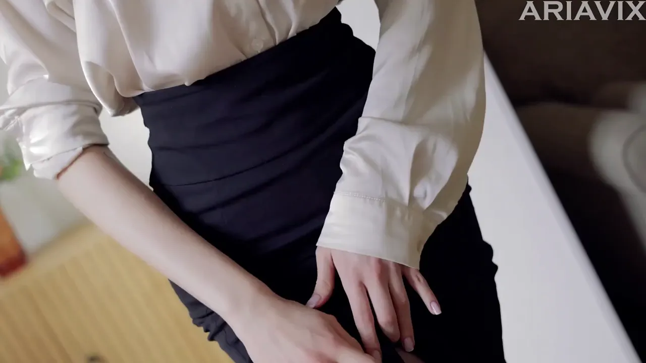 Slender redhead ArinaFox satisfies her boss's foot fetish during job interview sex