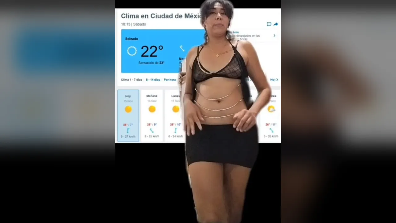 Latina weathergirl Annie strips naked and shows off her real ass