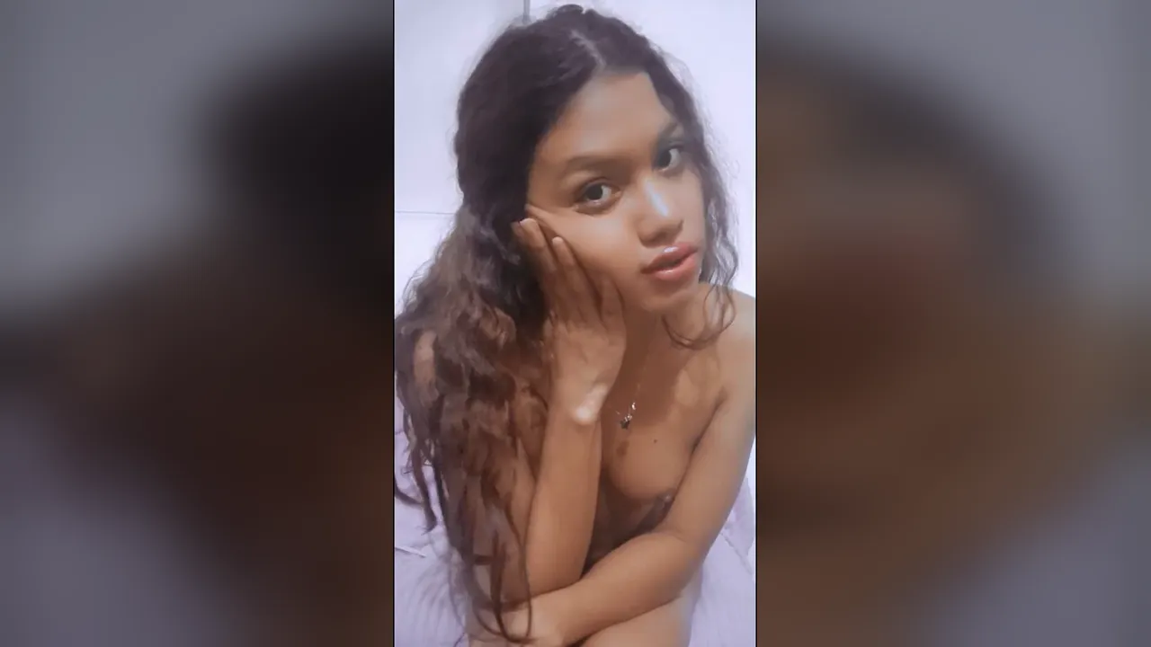 Petite solo babe Samary teases in lingerie then wanks her pussy