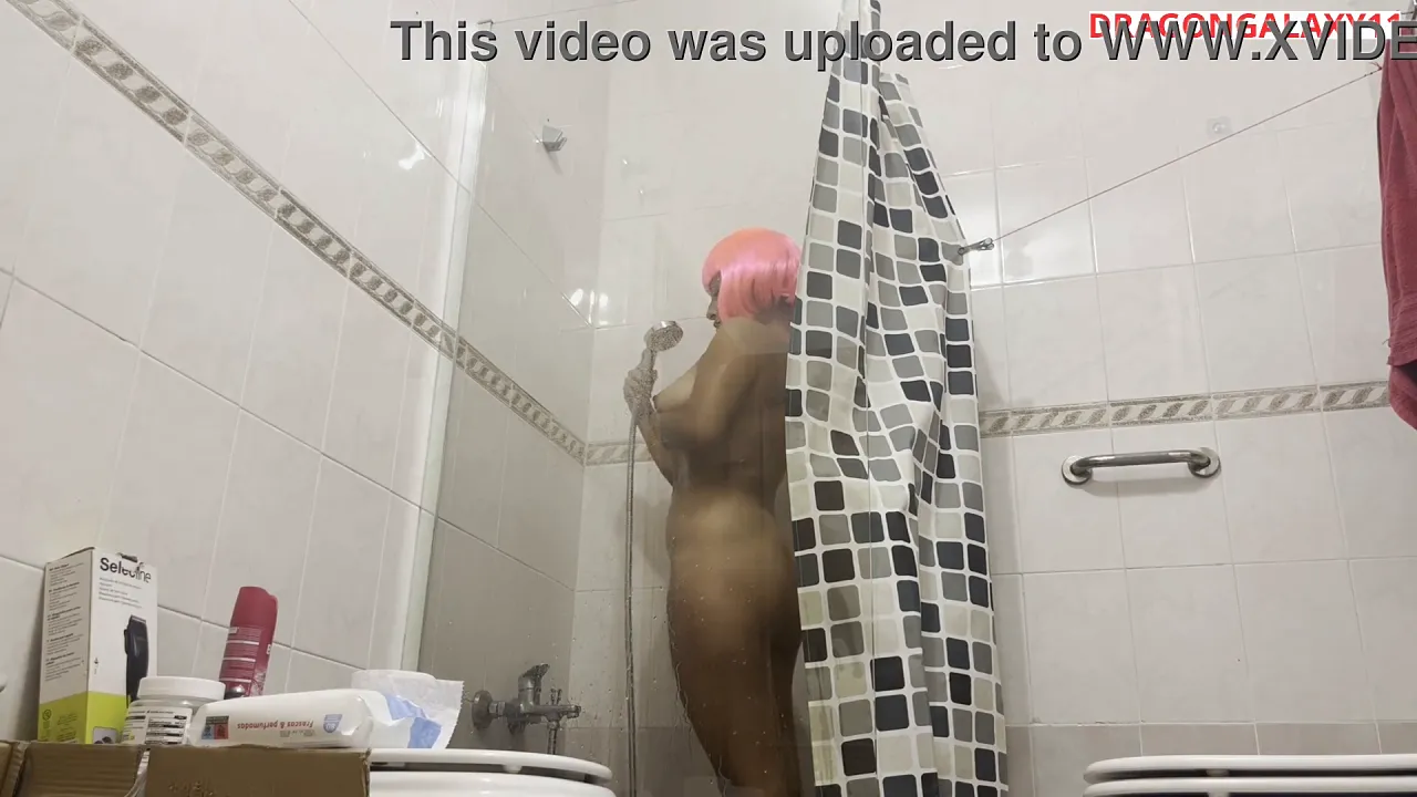 Alma takes a sexy shower in the bathroom