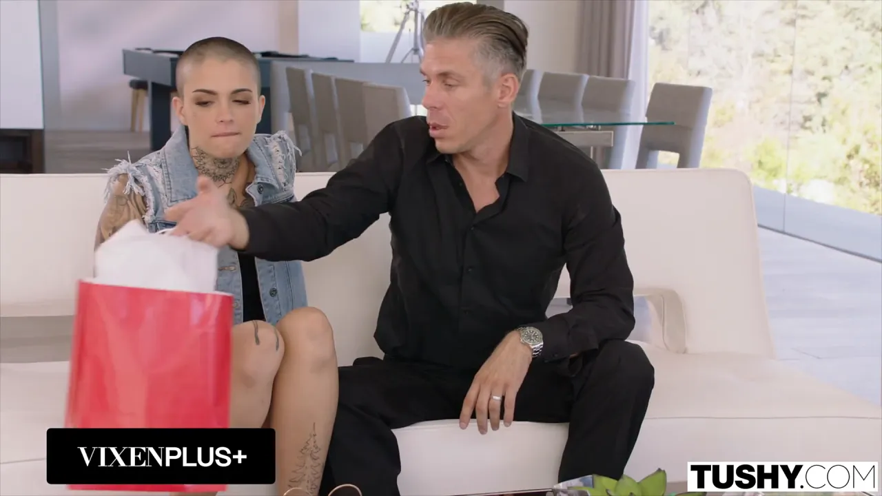 Tattooed brunette Leigh Raven tries anal sex for the first time with Mick Blue in