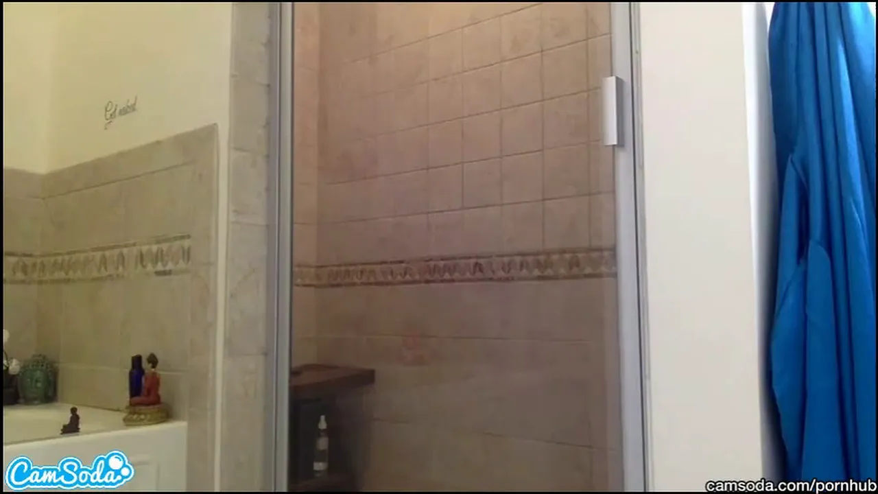 Richelle the MILF teases her huge tits and ass before masturbating in the shower
