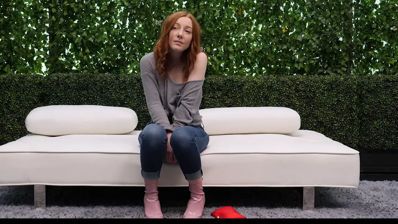 Amber Peach, Lacy Lennon, and Natalie Lust have a foursome with an older guy on the couch