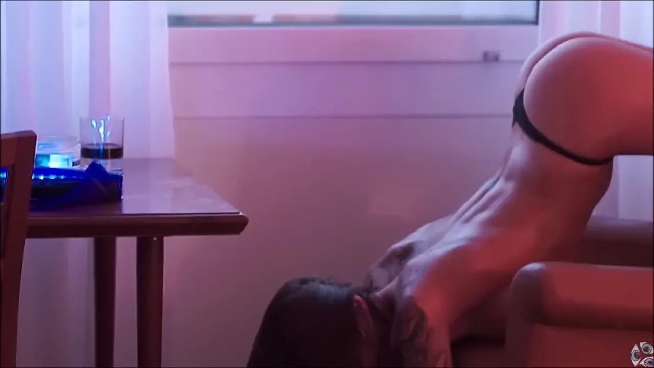 Tattooed brunette Michaela Isizzu shows off her fully inked body in solo fetish scene