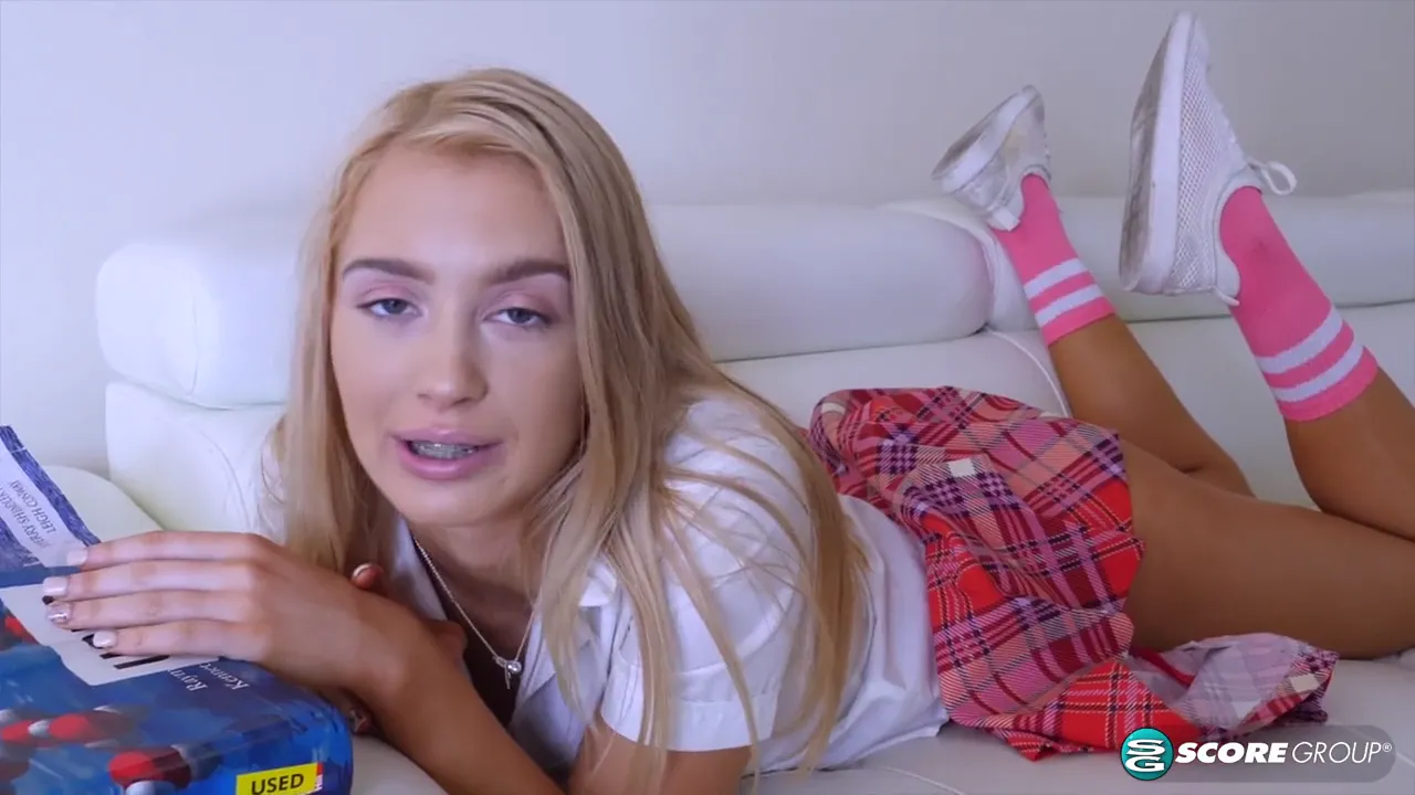 Anastasia Knight pleasures herself in a solo masturbation scene