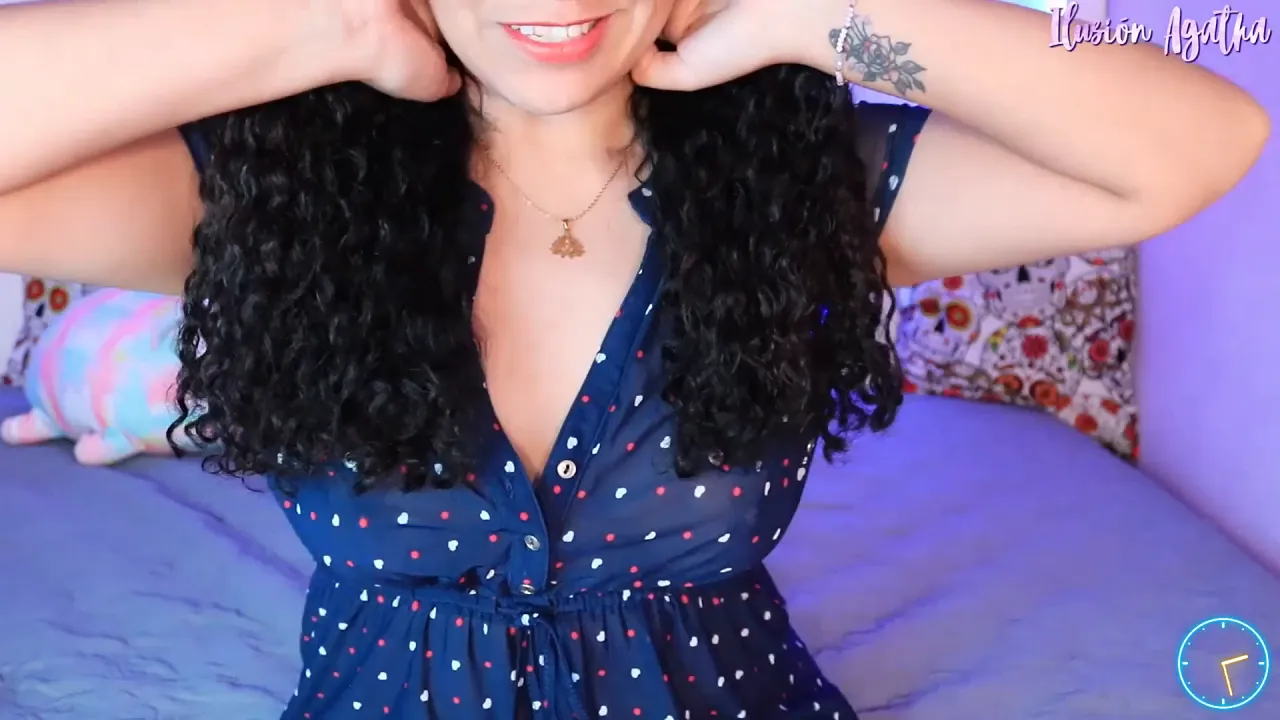 Latina Agatha Dolly hosts a masturbation challenge in a transparent dress
