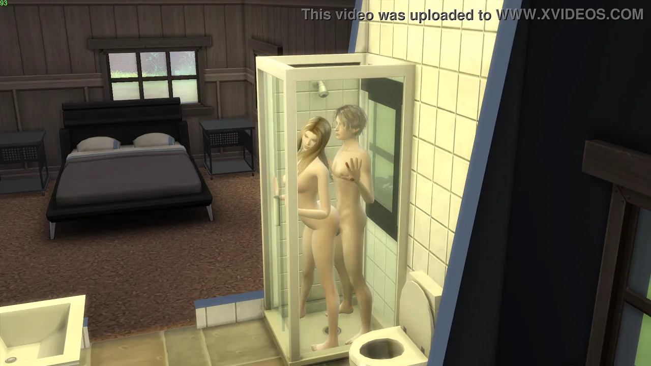 Virgin step-sister has shower sex in a videogame