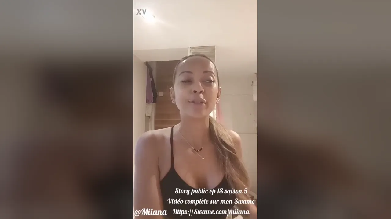 Miiana strips naked and masturbates in a public shower