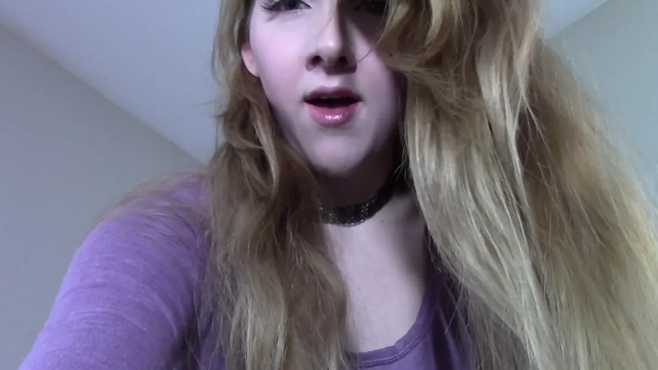 Blonde amateur rides cock while pretending to pierce it