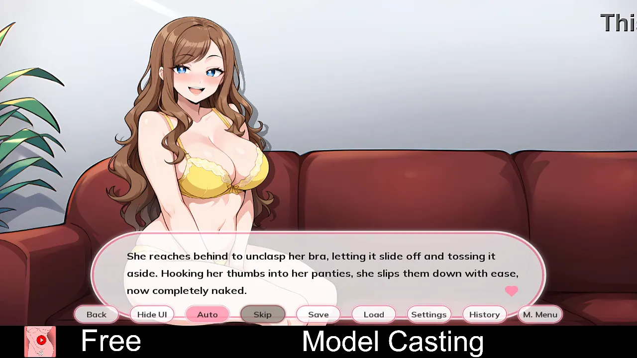 Adult visual novel with Maya in a model casting scenario