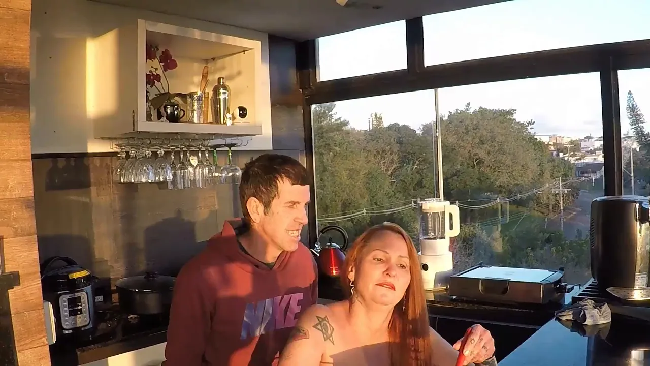 Latina big-titted amateur has sex with her assistant in the kitchen after photoshoot