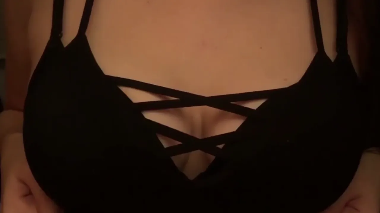 Brunette solo striptease with big tits and ass