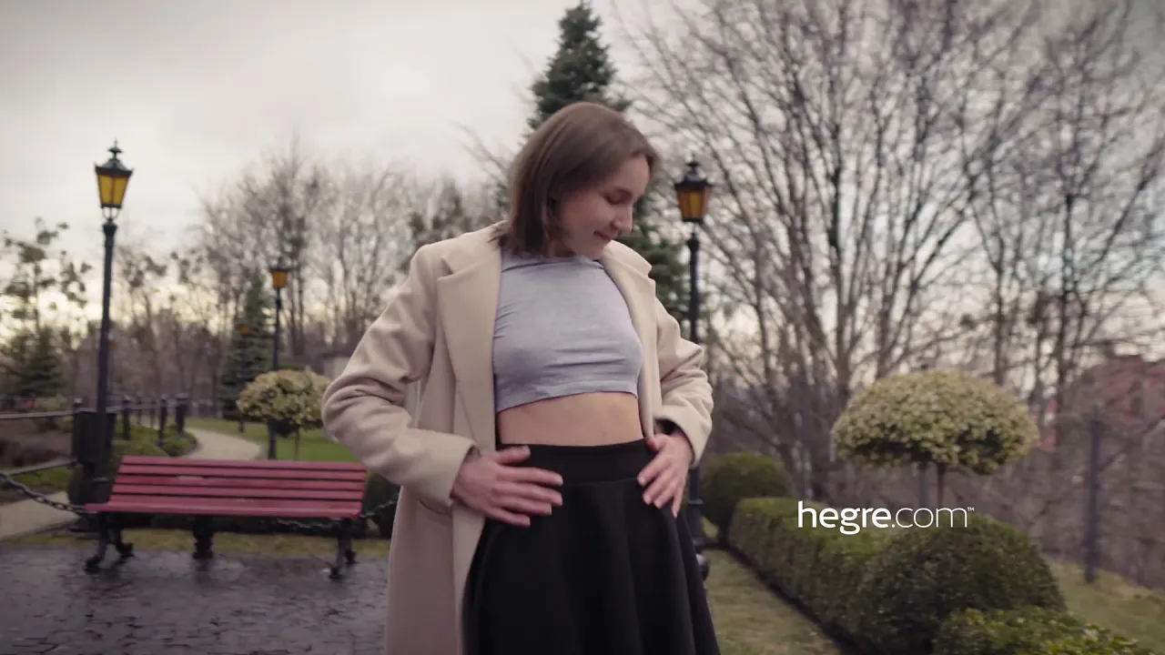 Alina flashes and masturbates outdoors in Lviv, Ukraine