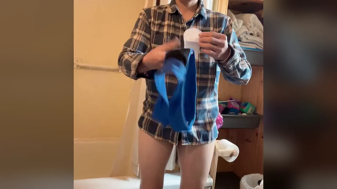 Petite Asian babe takes a shower after getting her skin felt