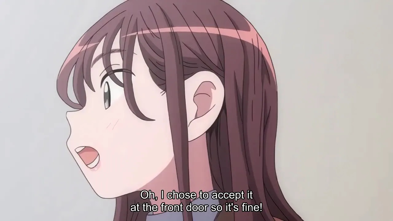 Anime babe gets creampied by delivery guy in missionary