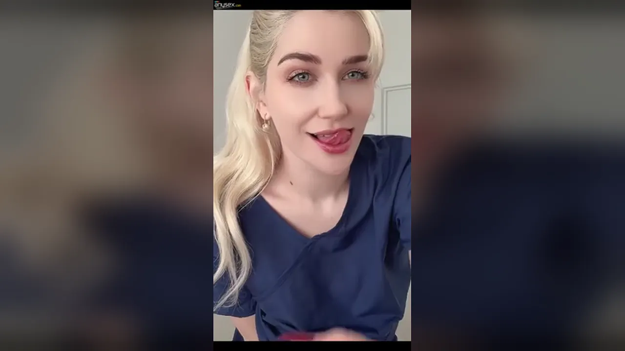 Blonde nurse with big natural boobs teases in a dirty talk JOI video