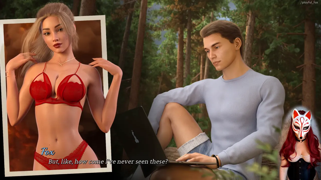 Petite blonde playfully disrobes in adult animated game