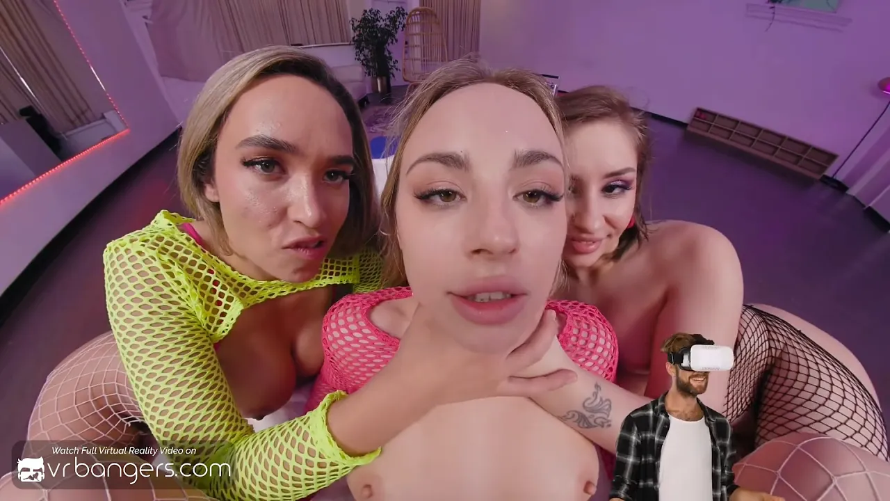 Anna Claire Clouds, Briana Moon and Tommy King have a wild orgy in fishnets and stockings