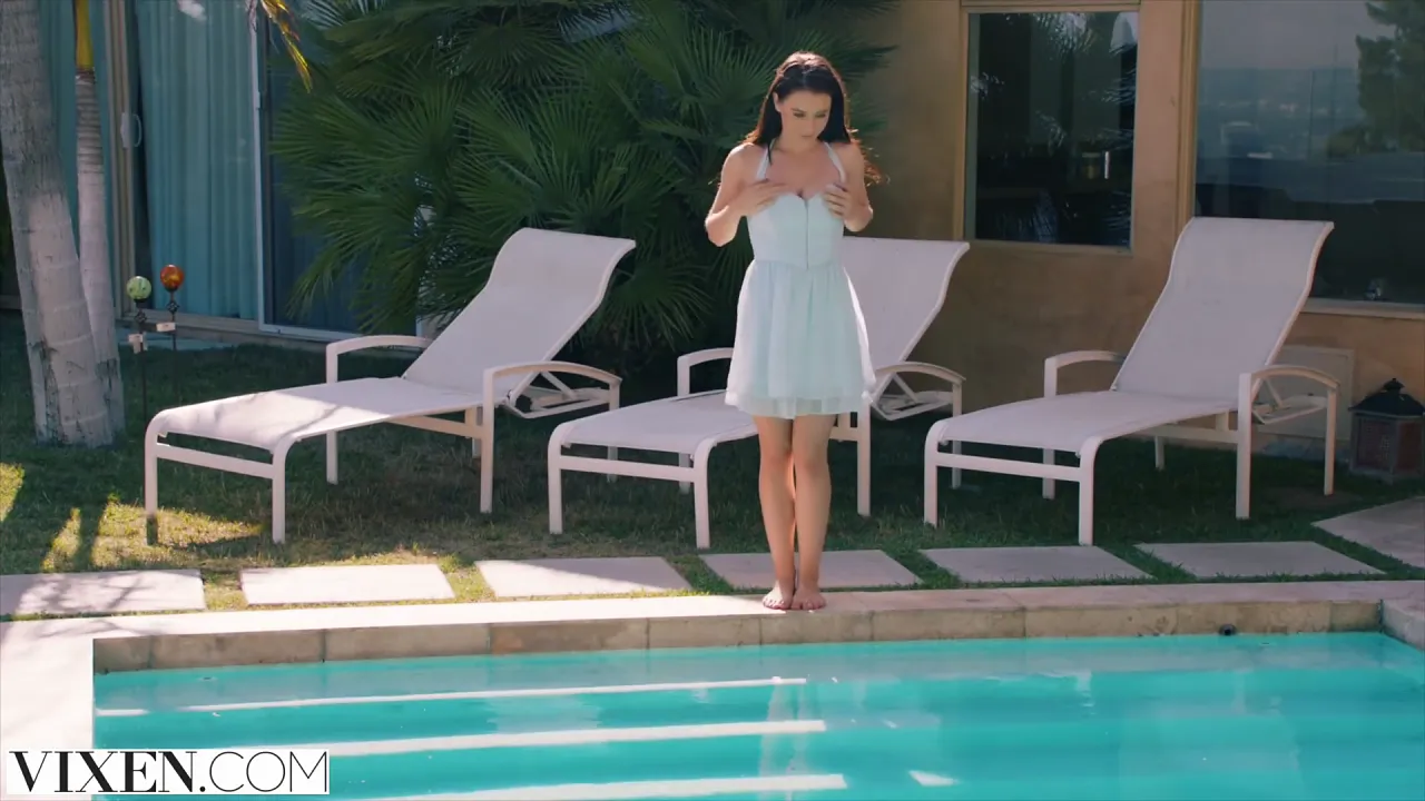 Lana Rhoades, a beautiful brunette with perfect tits, deepthroats her boss's huge cock