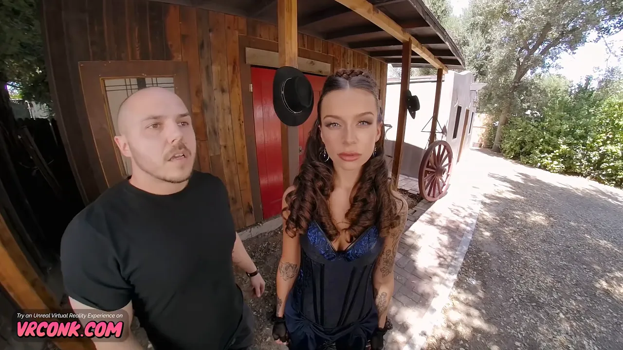 Brunette cosplay babe April Olsen rides in missionary position for POV hardcore sci-fi