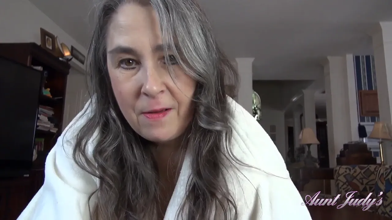Mature step-aunt sucks cock in POV solo video