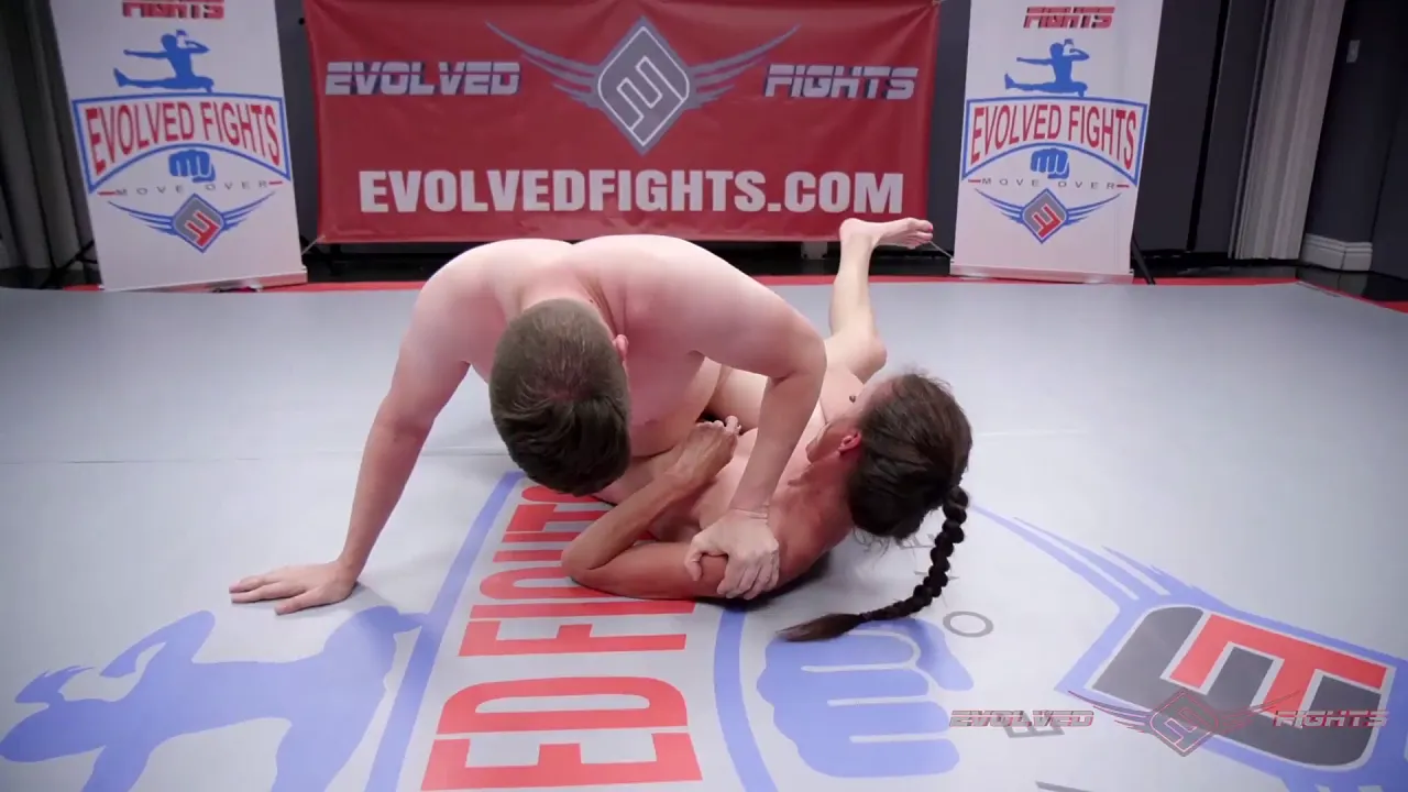 Sofie Marie wrestles Hanz nude before he fingered her during their intense match