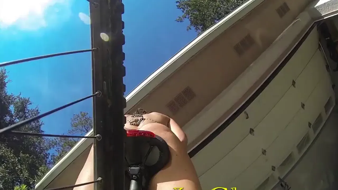Cleo the Go Pro porn star rides her bike naked in public