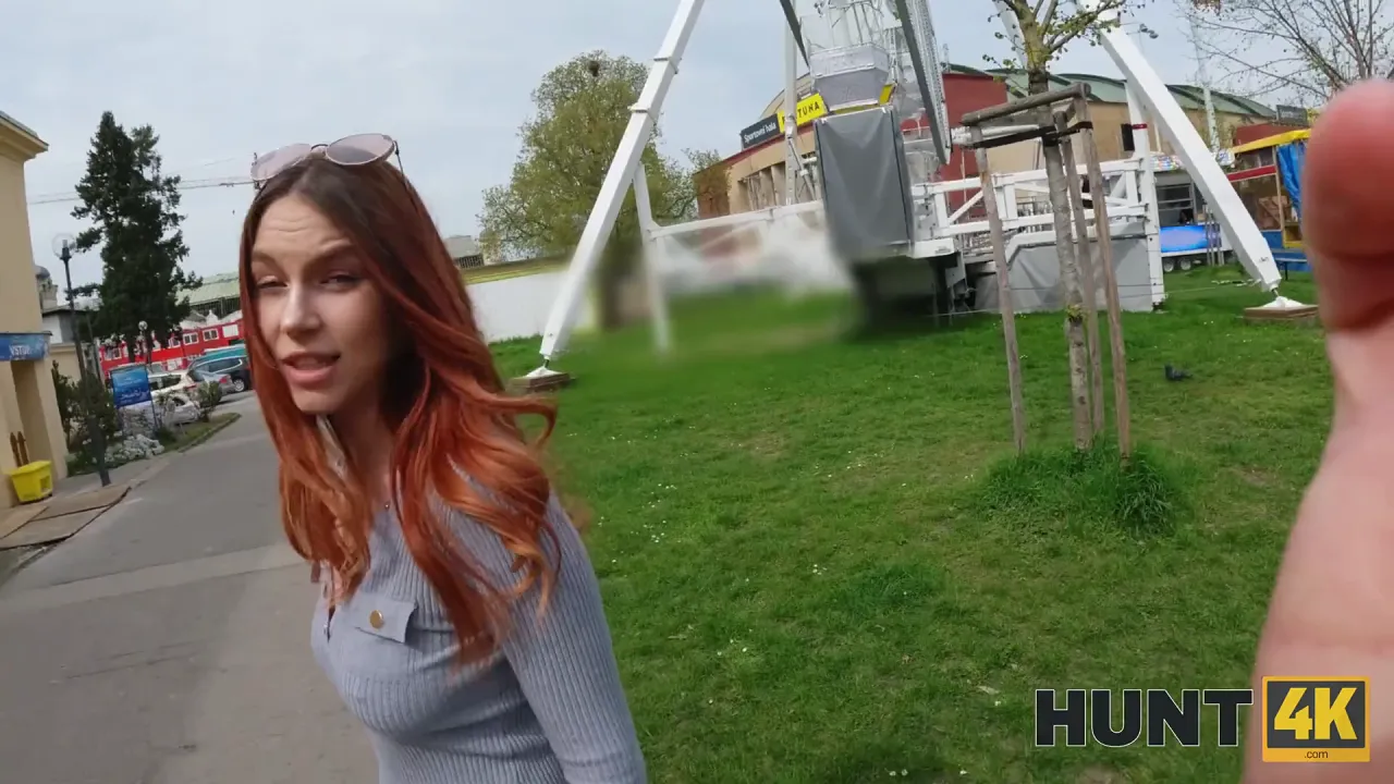Skinny redhead Leya de Santis gets impulsive stranger's POV anal sex on Ferris wheel