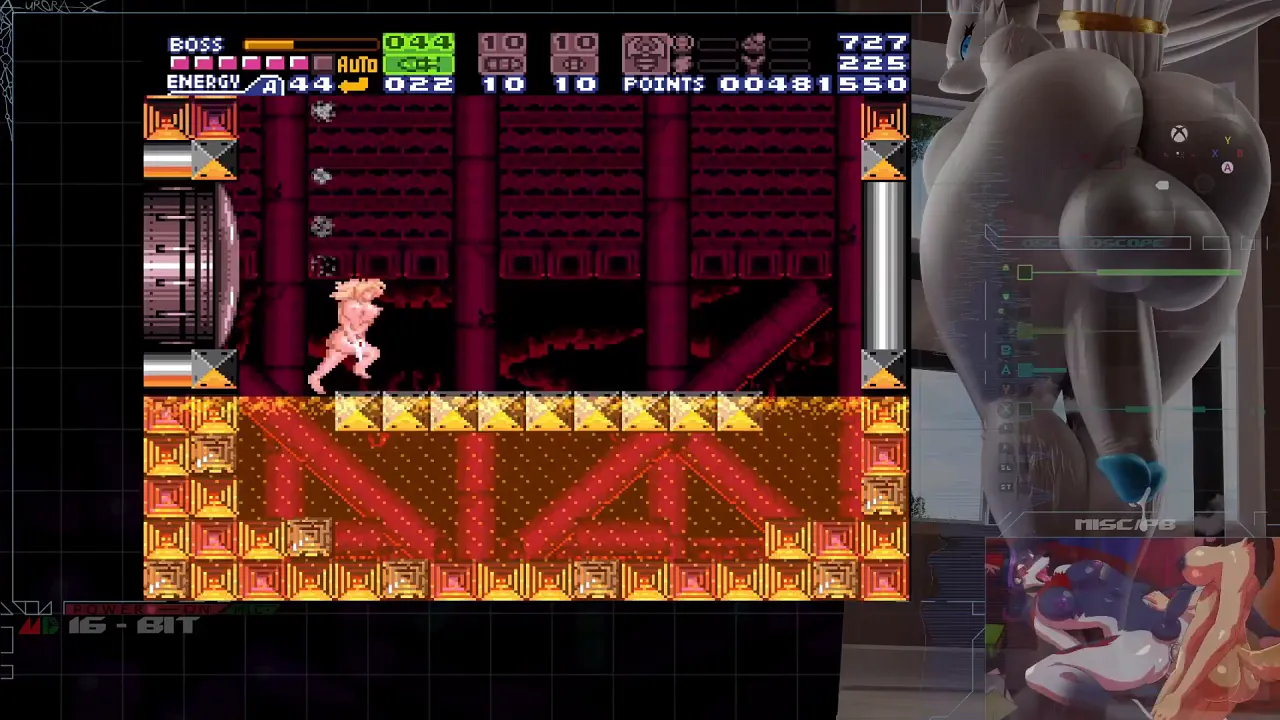 Nude Samus modded Super Metroid speedrun through 990 rooms