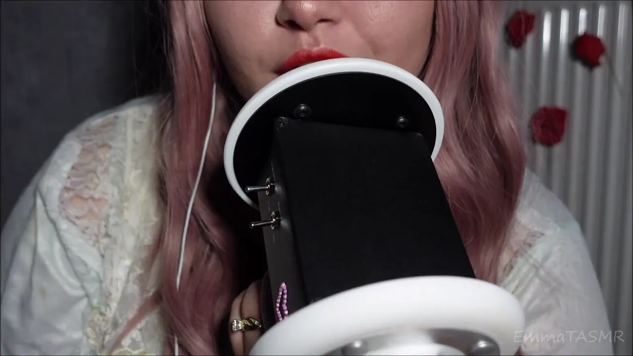Young babe solo ASMR with licking and massage